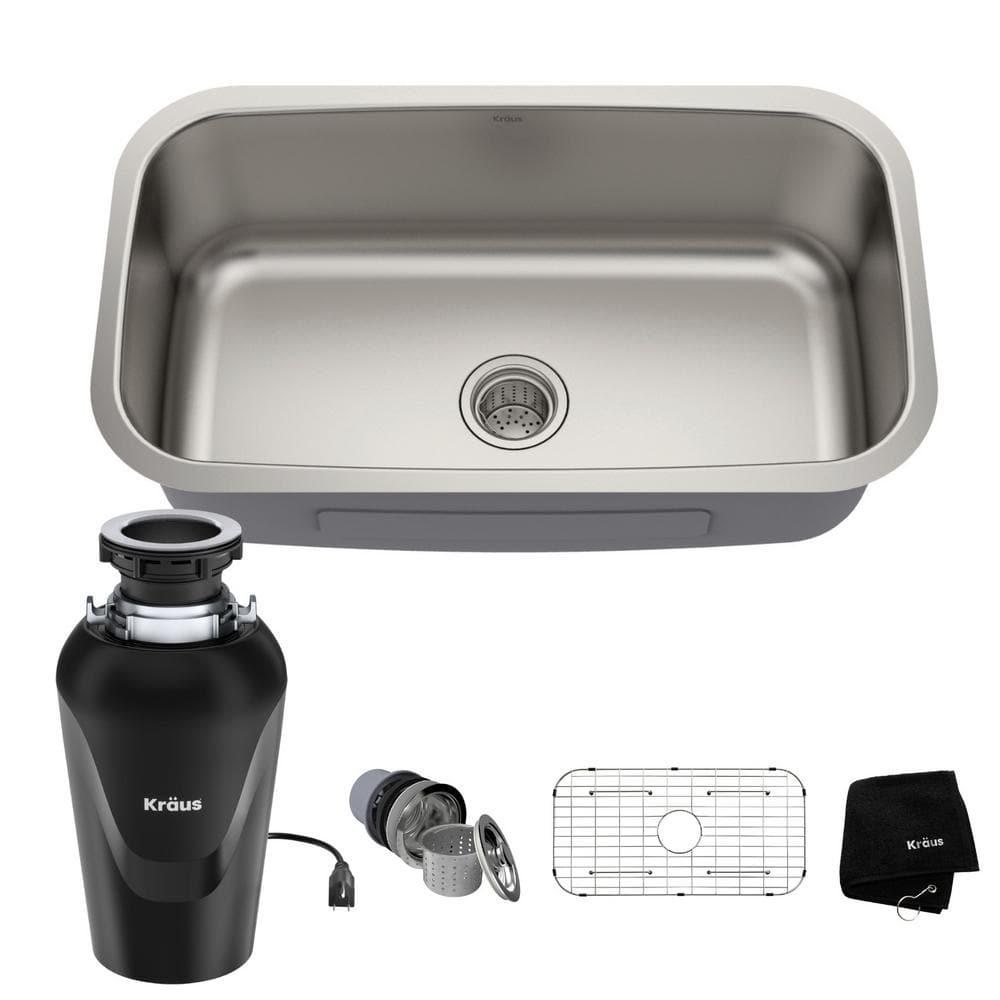 Kraus Premier 31.5-inch 18 Gauge Undermount Kitchen Sink with Waste Guard™ Garbage Disposal
