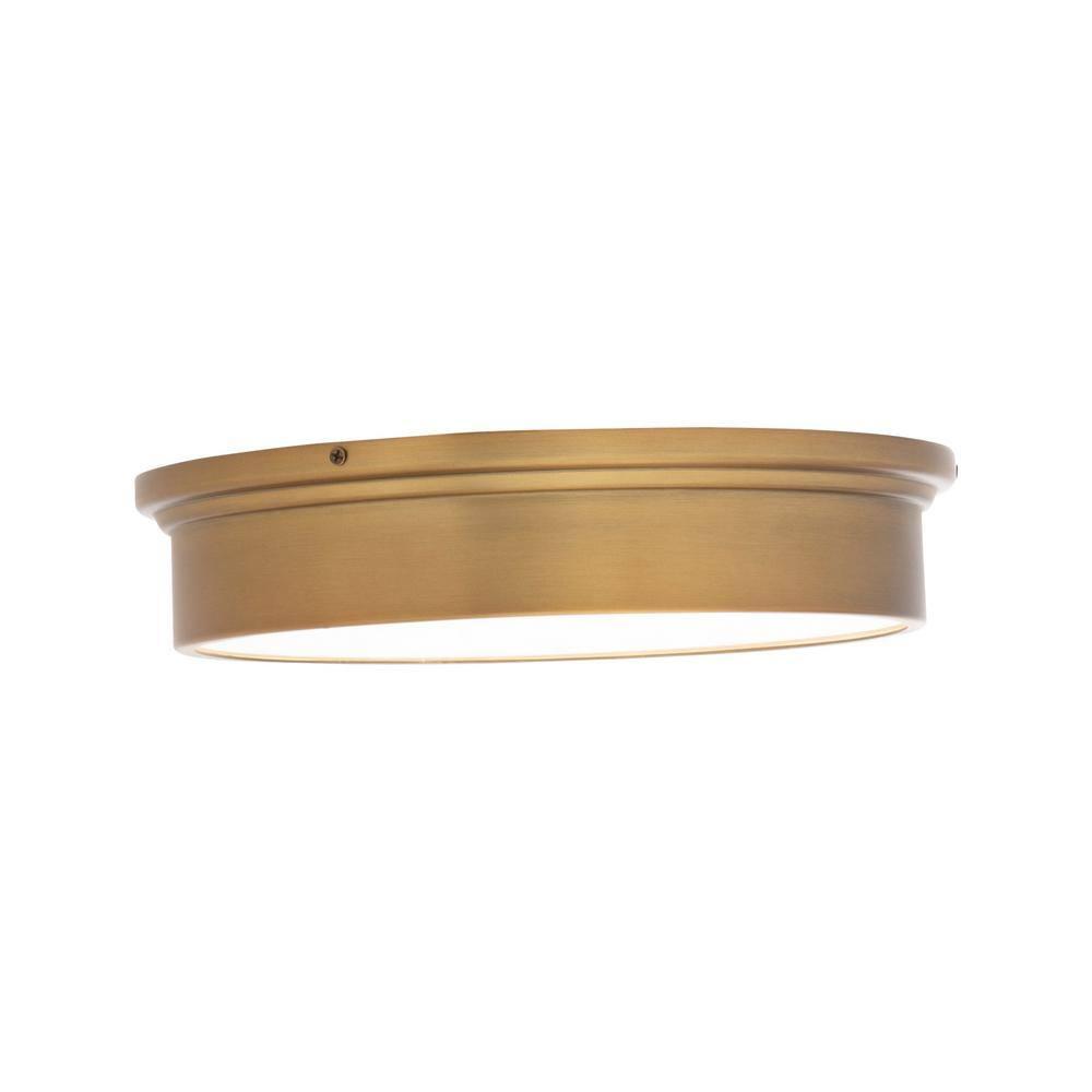 WAC Lighting York 12" LED Modern Aluminum Flush Mount in Aged Brass