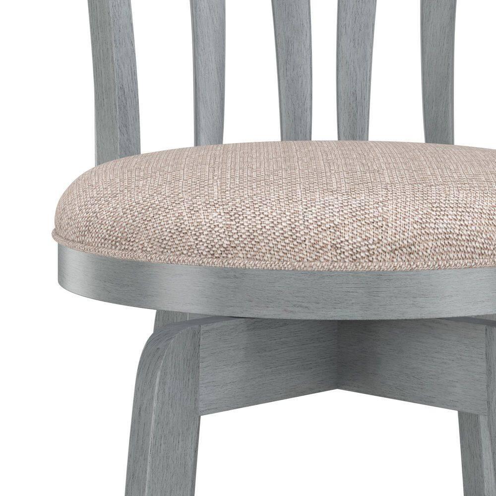 Hillsdale Furniture 25.75" Savana Swivel Counter Height Barstool Blue (Wirebrush)/Cream : Upholstered, Wood Legs, 250lb Capacity