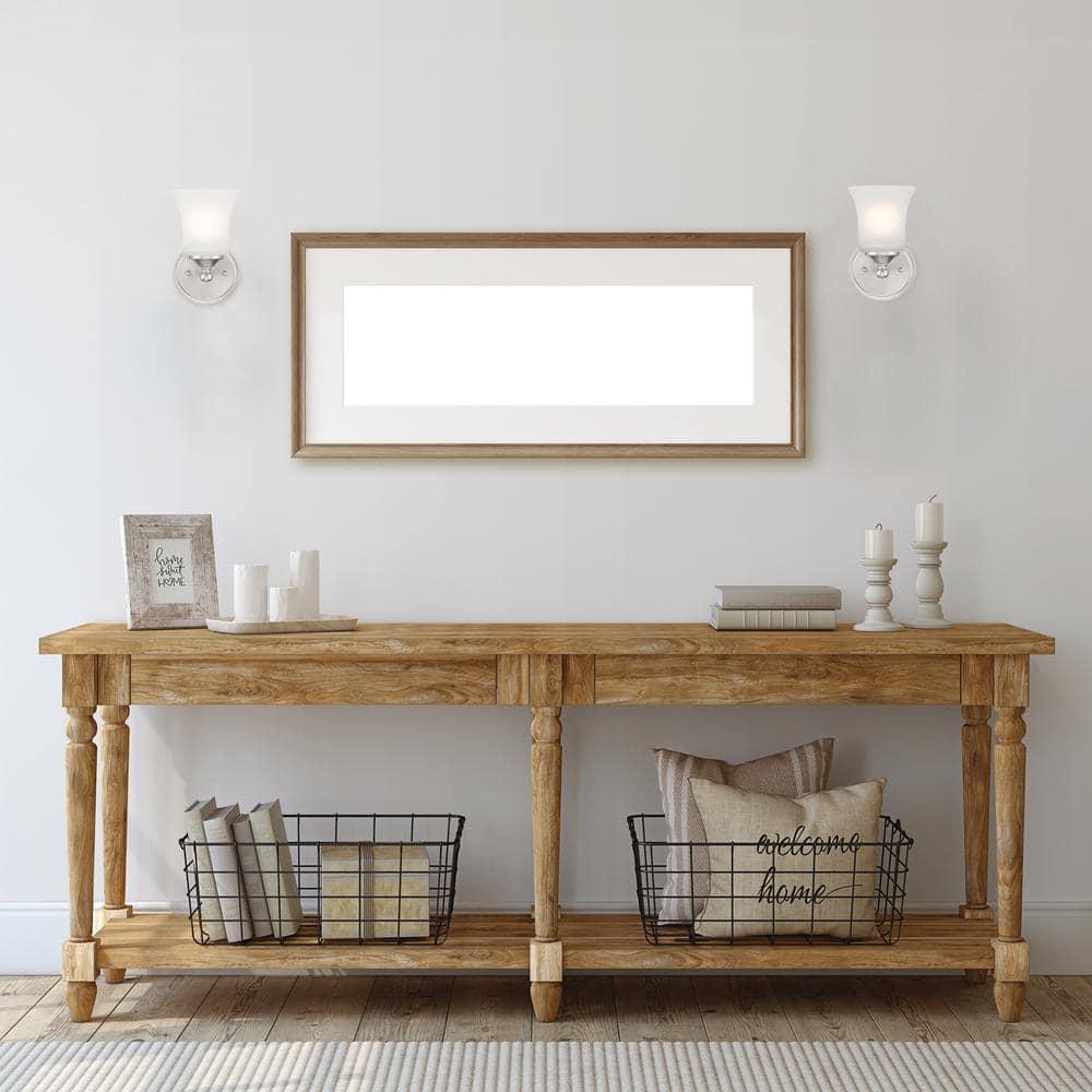 Designers Fountain Bronson 1 Light Brushed Nickel Wall Sconce Light, D278M-WS-BN