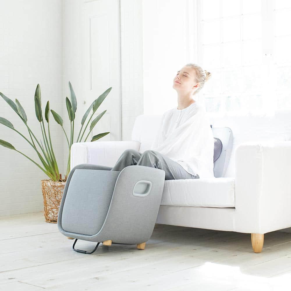 Synca Wellness Upholstered Heated Massage Chair with Ottoman