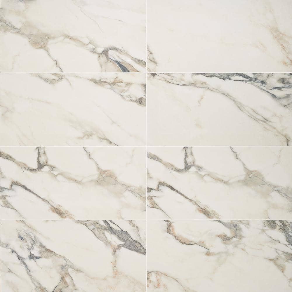 Bond Tile Saroshi 11.81 in. x 23.62 in. Matte Marble Look Porcelain Floor and Wall Tile (9.68 Sq. Ft. / Case)