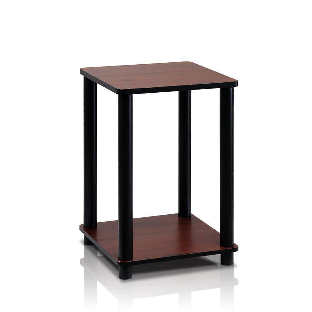 Furinno Turn-N-Tube Haydn Engineered Wood End Table in Dark Cherry/Black
