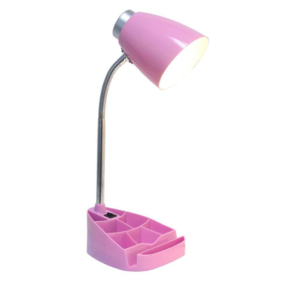 Creekwood Home 18.5" Pink Flexible Gooseneck Organizer Plastic Desk Lamp