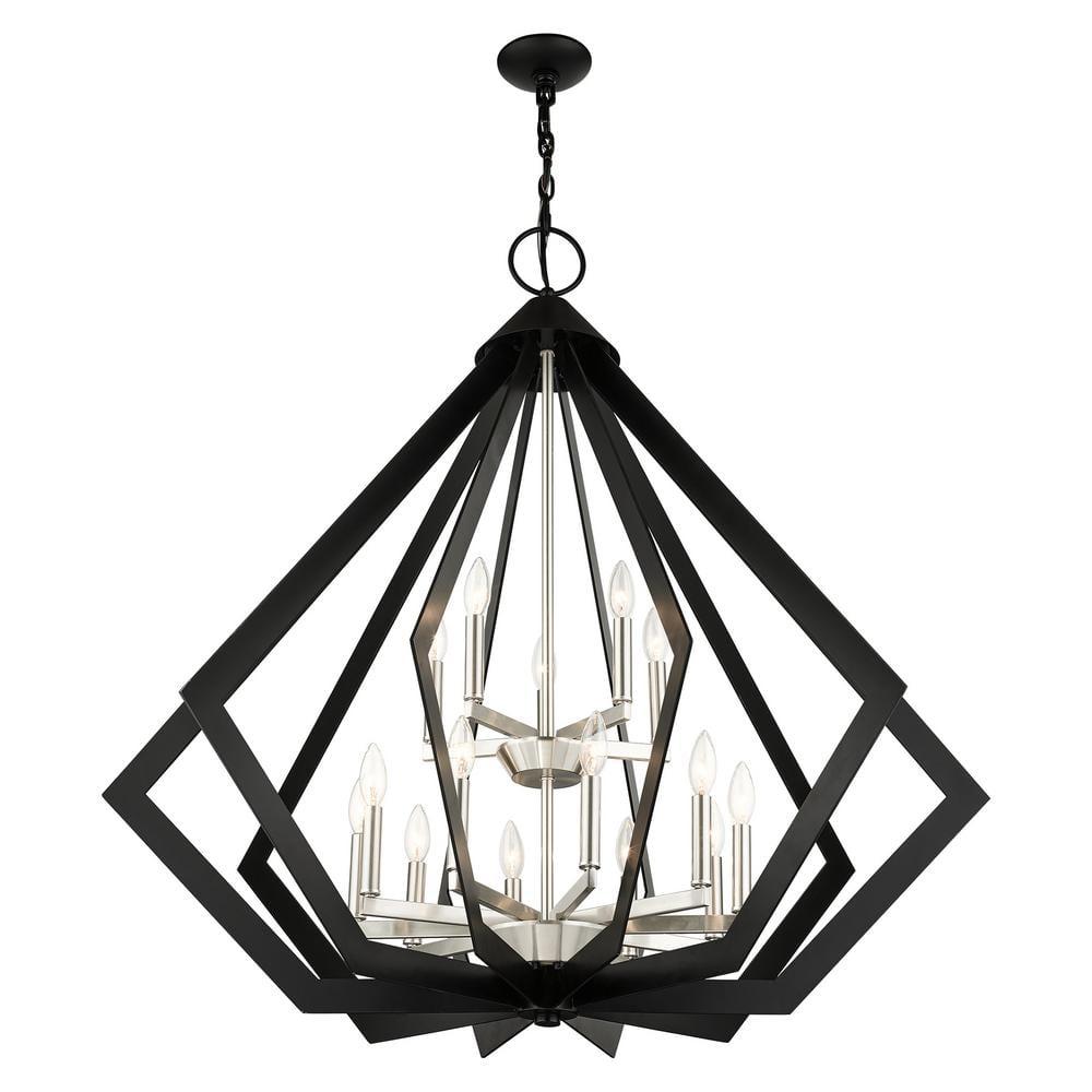 Dorrance 15-Light Black Diamond Foyer Chandelier