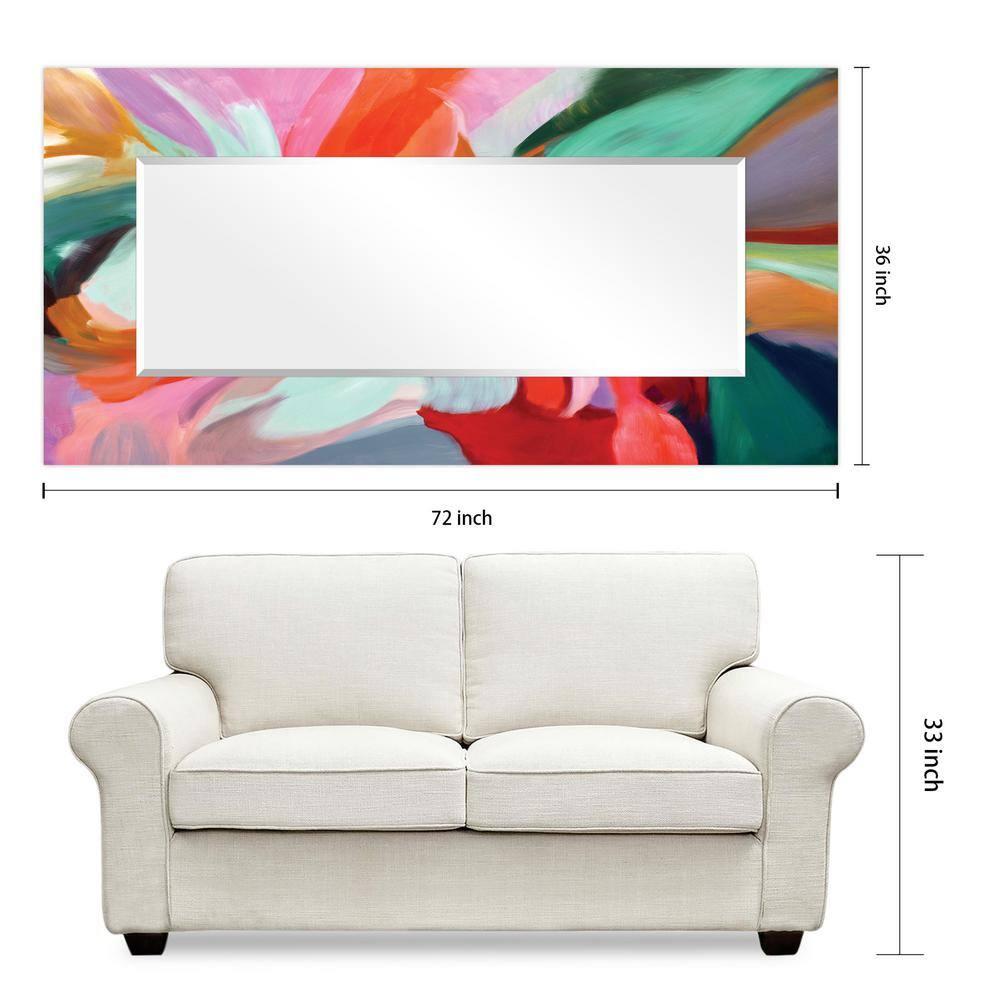Empire Art Direct Integrity of Chaos Rectangular Beveled Mirror on Free Floating Reverse Printed Tempered Art Glass, 72" x 36" x 0.4", Ready to Hang