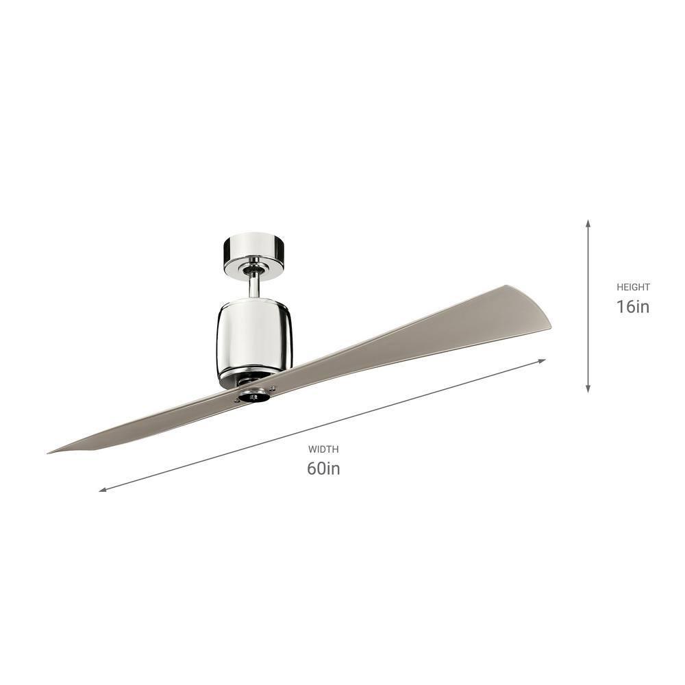 Ceiling Fan with Contemporary Inspirations 16 inches Tall By 60 inches Wide-Polished Nickel Finish Bailey Street Home 147-Bel-1044607