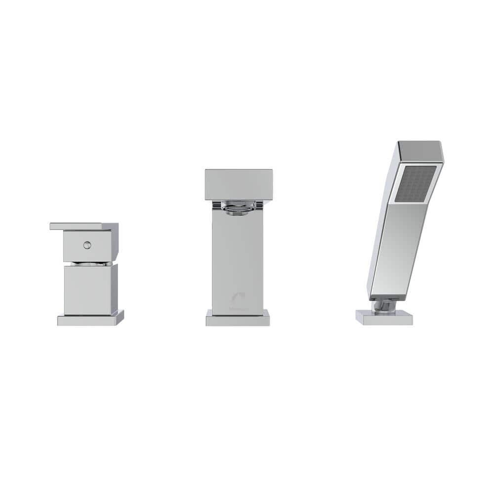 Quadrato Deck Tub Filler with Diverter