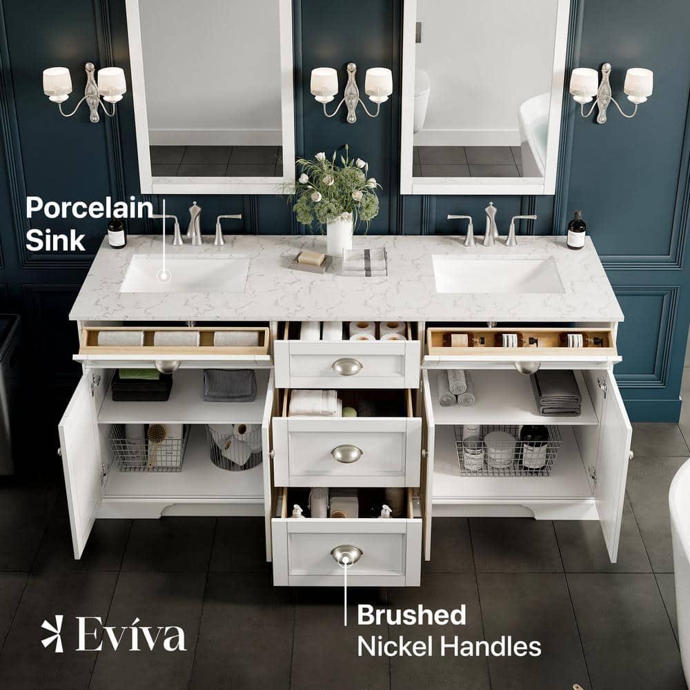 Eviva Epic Transitional White Bathroom Vanity