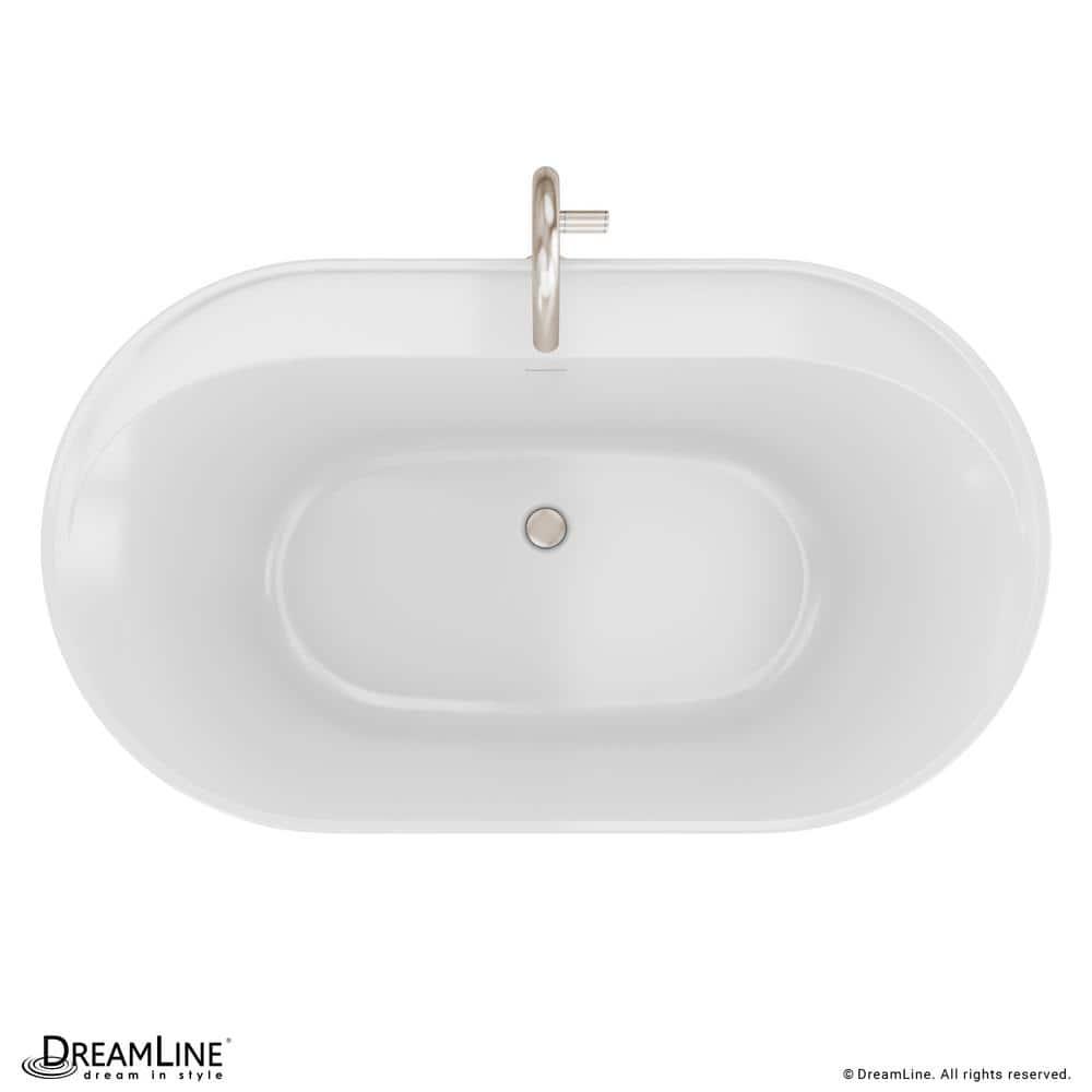 Essence 60-1/4 in. L x 34-1/4 in. W x 23-5/8 in. H Freestanding Acrylic Bathtub