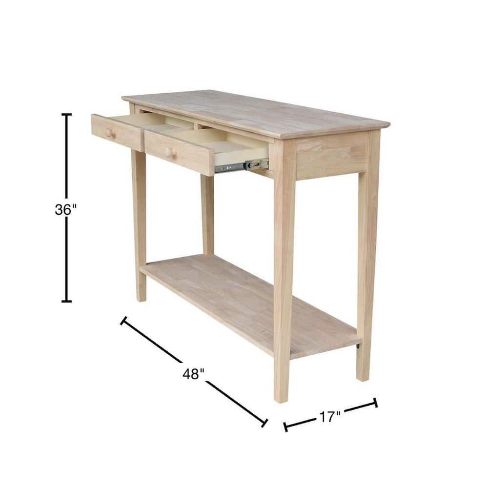 International Concepts Spencer Server-Wood: Hardwood Entryway Table with Drawers & Fixed Shelf