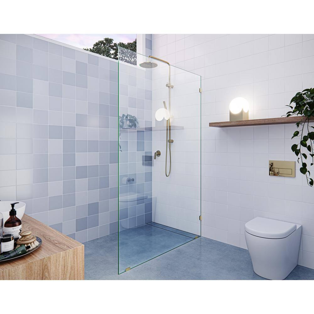 Vela 47 in. x 78 in. Fully Frameless Single Fixed Shower Panel