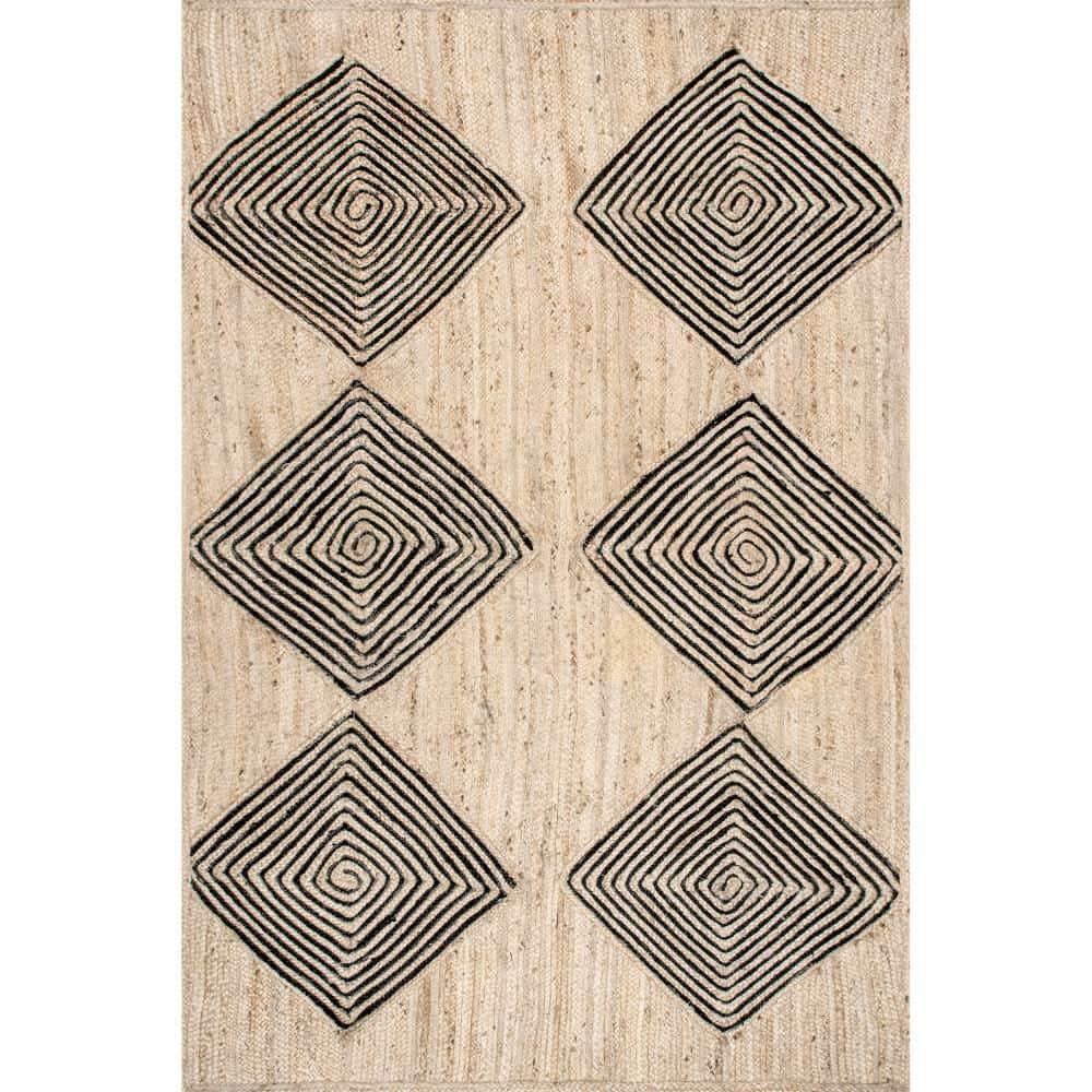 Arvin Olano x Rugs USA Axel Diamond Jute Natural Area Rug