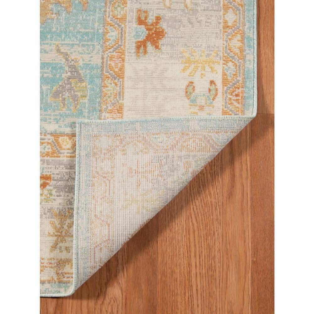 AMER Rugs Bohemian Gretna Collection, Indoor/Outdoor Aqua 9x12 Area Rug, Rugs for Living Room, Bedroom, Dining Room, Kitchen - Aqua/Beige