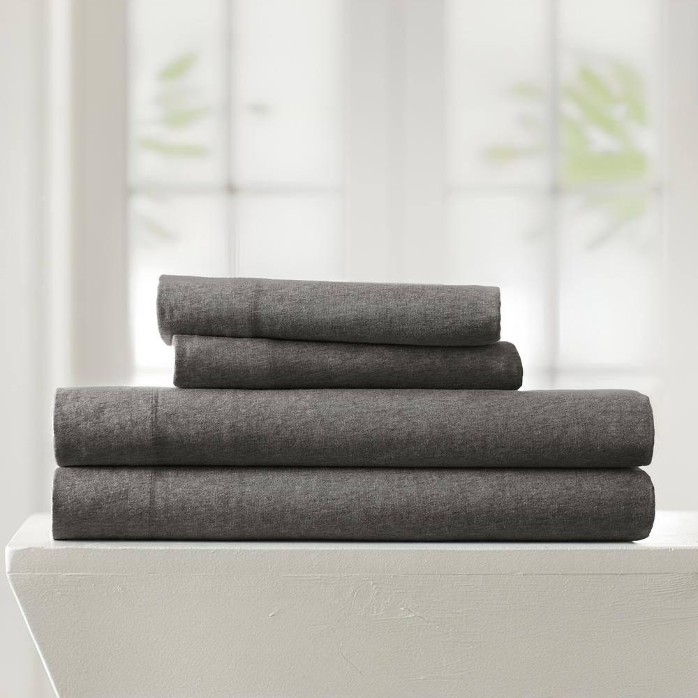 4 Piece 100% Cotton Jersey Knit Sheet Sets