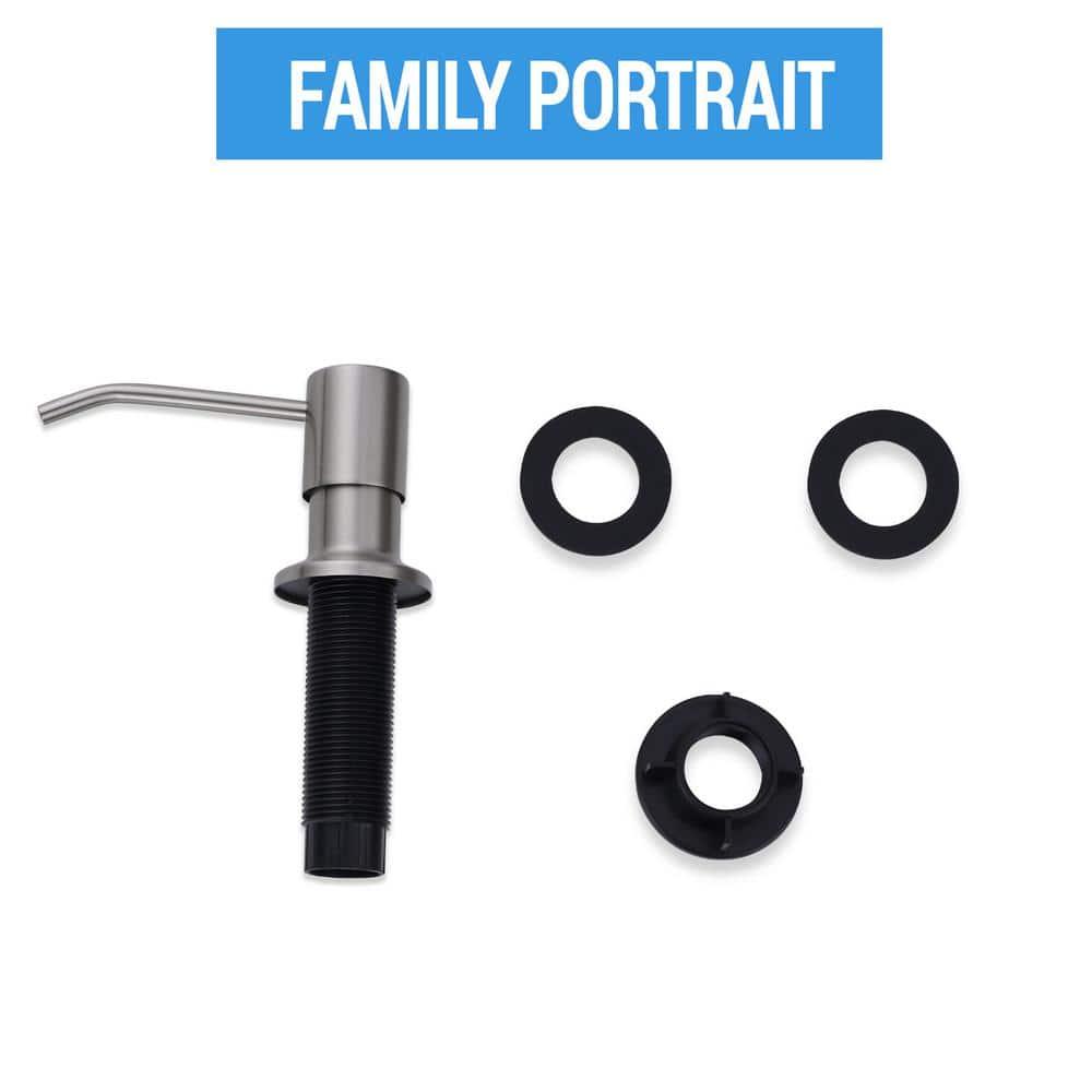 FORIOUS Brushed Nickel Soap Dispenser for Kitchen Sink with 500ML/18OZ Bottle, Lotion Dispenser Built in Refill from The Top for Countertop Sink