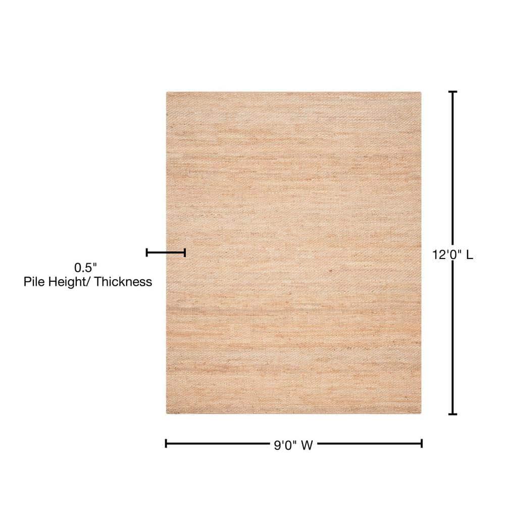 SAFAVIEH Natural Fiber Bryon Braided Jute Area Rug, Natural, 9' x 12'
