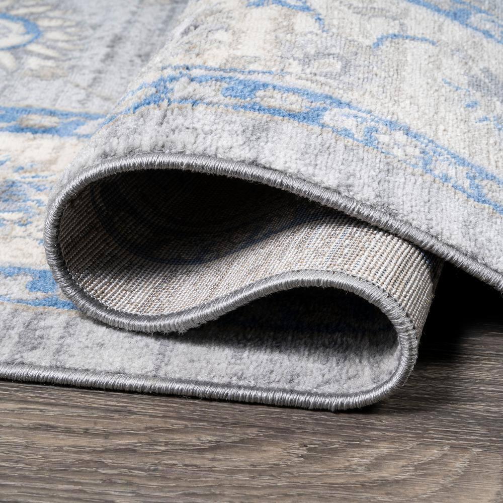 2' X 8' Modern Persian Vintage Moroccan Traditional Runner Rug, Gray/Blue - JONATHAN Y