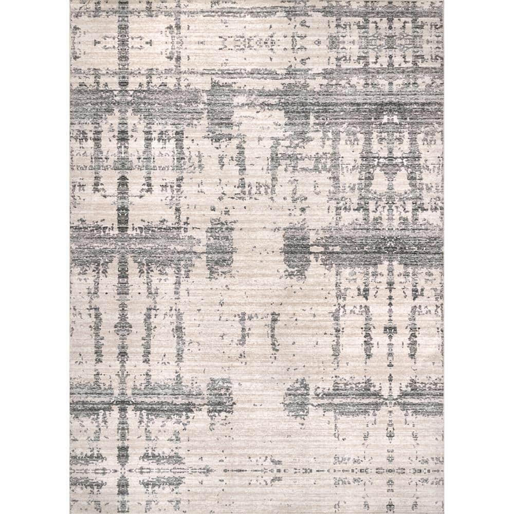 Nuloom Ariana Abstract 5x8 Machine Washable Indoor Area Rug for Living Room Bedroom Dining Room Kitchen, Grey/Beige
