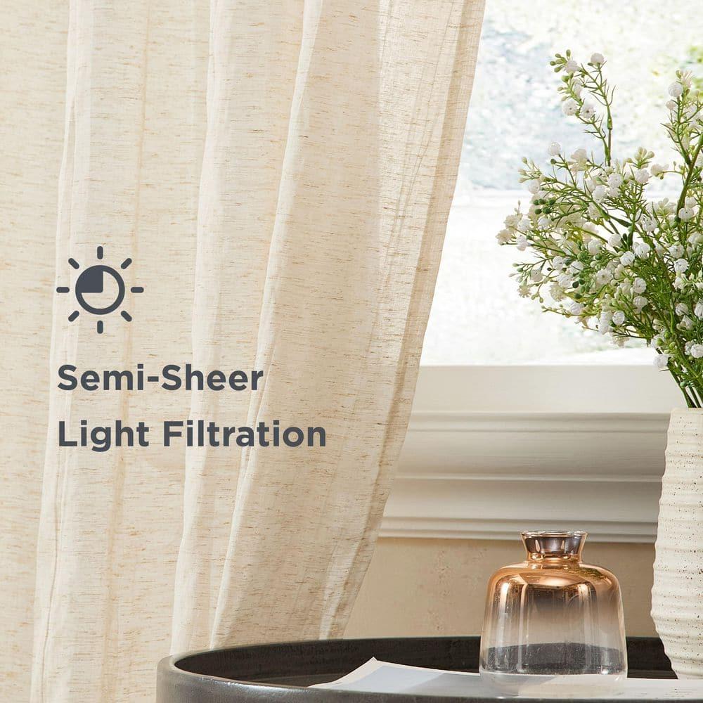 Solid Semi-Sheer Curtain Panels (Set of 2)