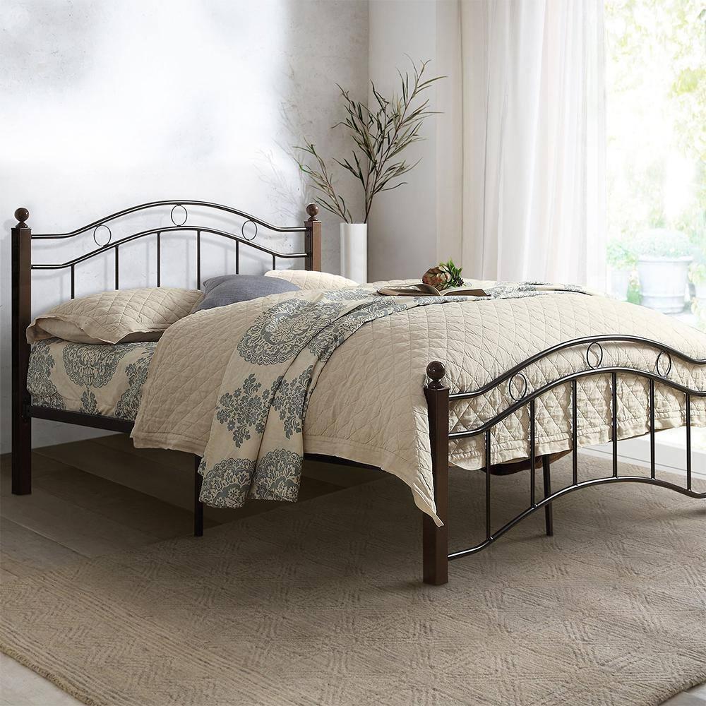 Weston Home Lexicon Averny Traditional Metal Frame Full Platform Bed in Black