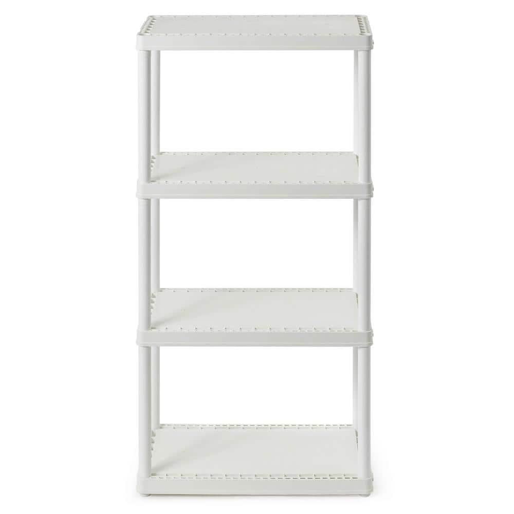 Gracious Living 4 Shelf Fixed Height Solid Light Duty Home Storage Unit