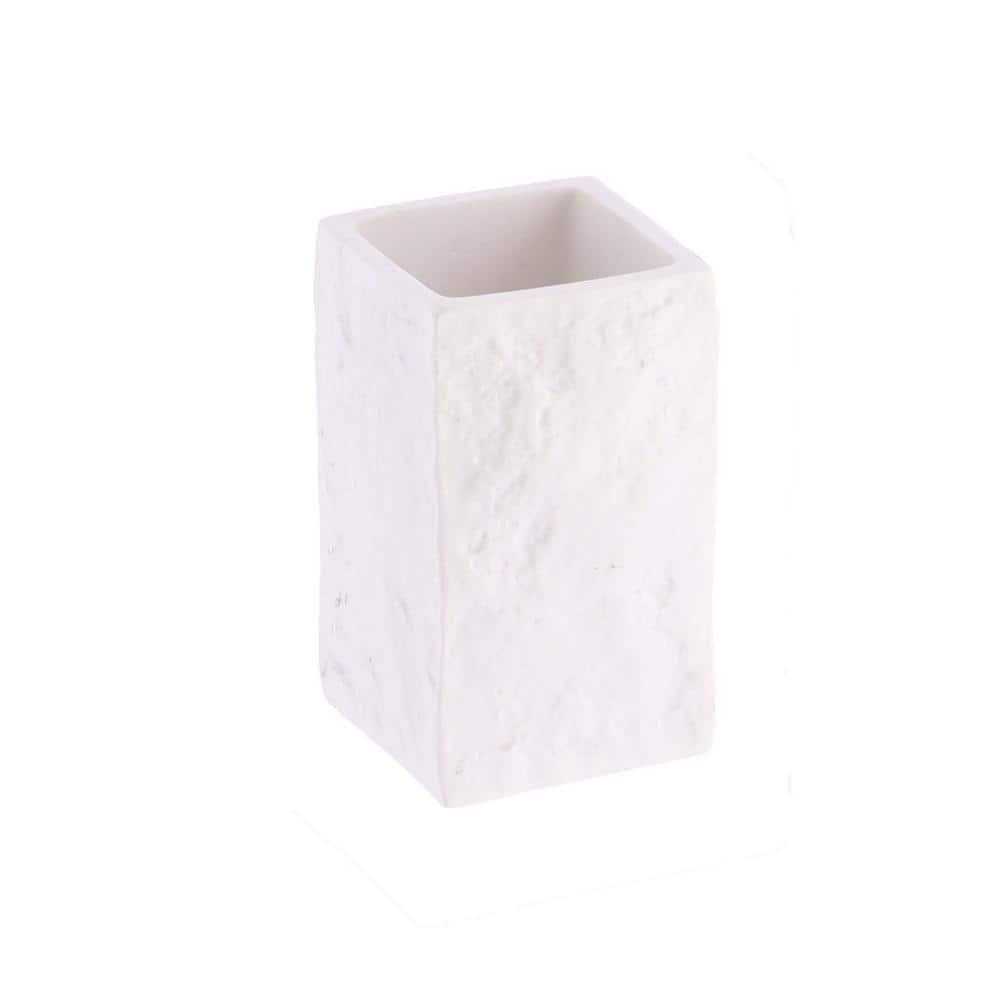Evideco Square Resin Stone Effect Bath Tumbler Cup Toothbrush Holder