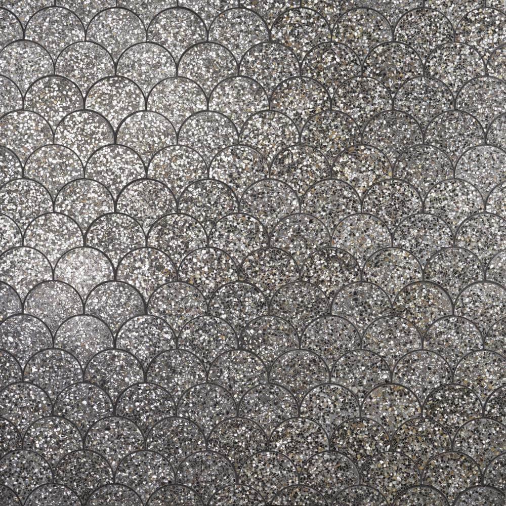 Shoal 5" Fishscale Terrazzo and Pearl Wall & Floor Mosaic Tile (0.74 Sq. Ft. / Sheet)
