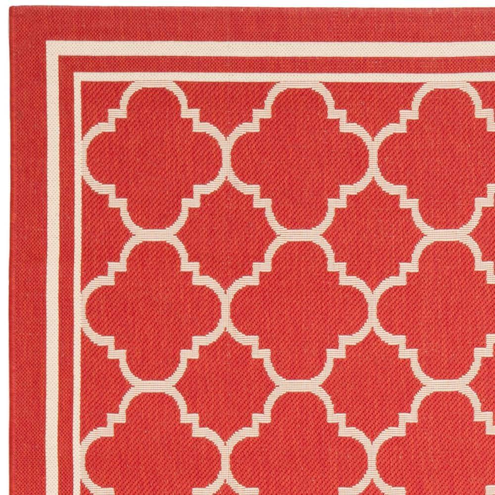 Courtyard CY6918 Power Loomed Indoor/Outdoor Area Rug - Red/Bone - 8'x11' - Safavieh.