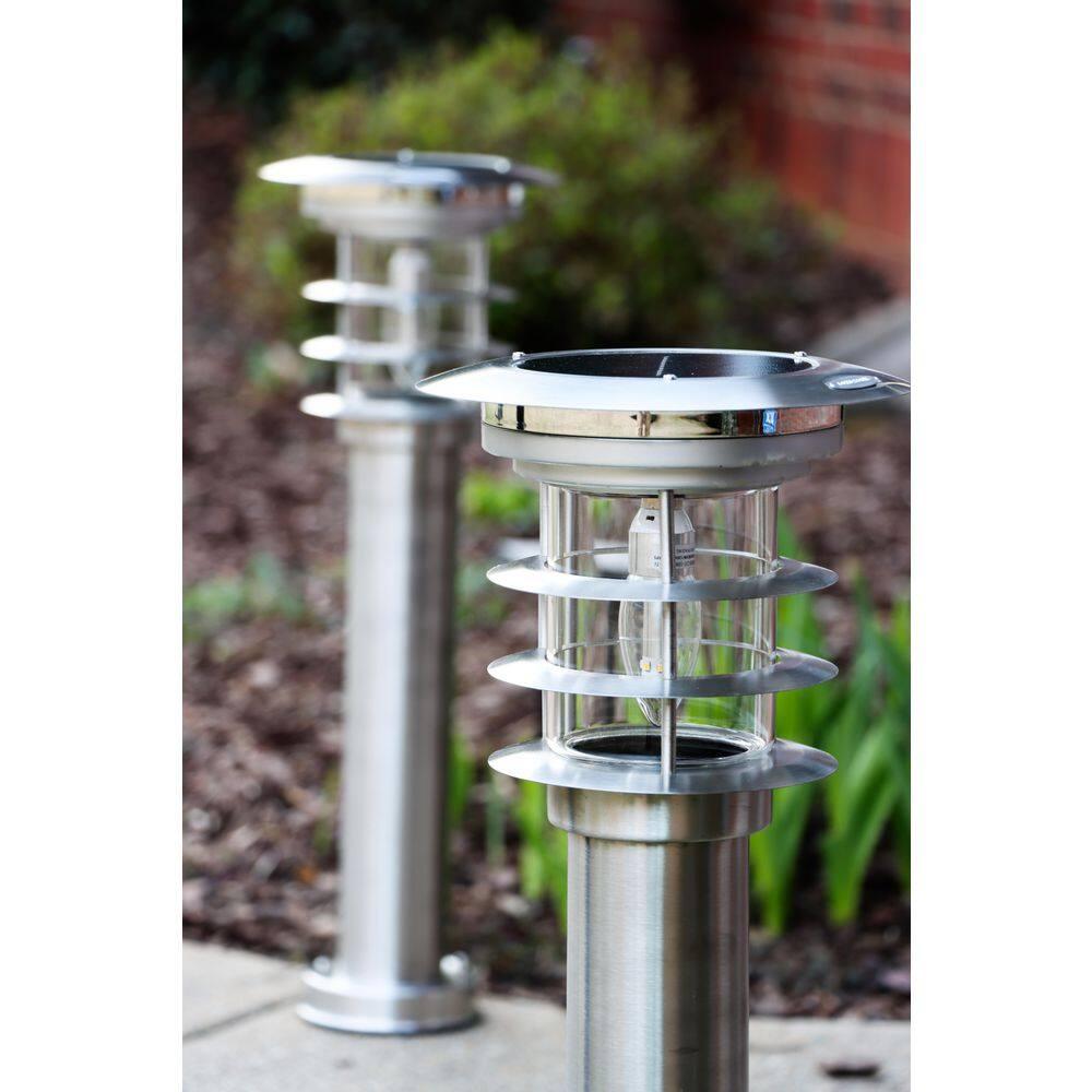 Gama Sonic Stainless Steel Solar Bollard Lamp with EZ Anchor