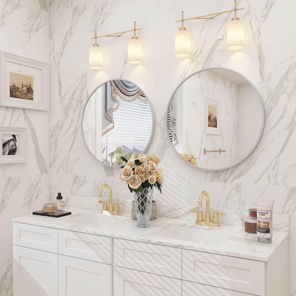 Amara Round High Quality Aluminum Alloy Framed French Cleat Mounted Wall Decor Bathroom Vanity Mirror with 5-Year Warranty