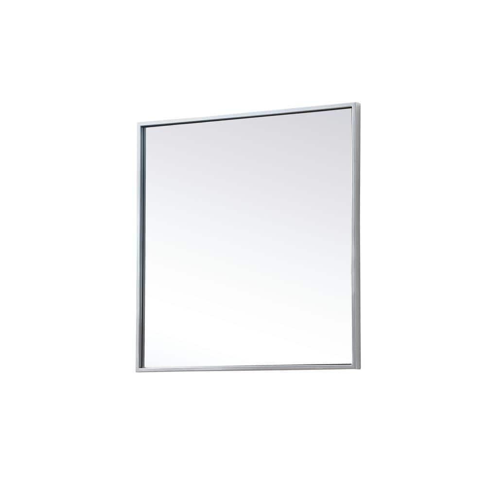Elegant Lighting Metal Frame Square Mirror 24 inch in Silver