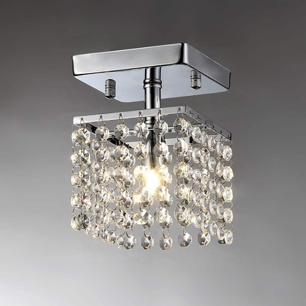 Jhea 1-light Crystal 5-inch Chrome Chandelier