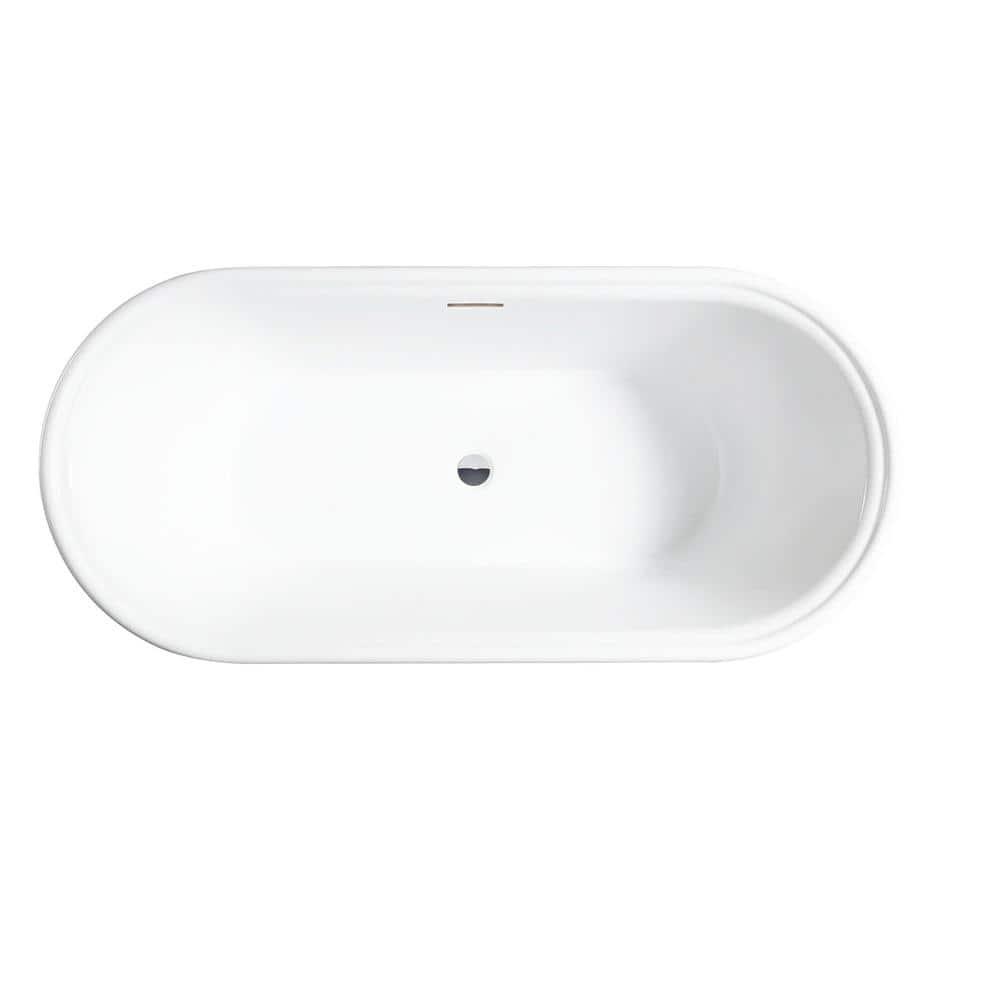 Vanity Art 54" Non-Slip Acrylic Freestanding Bathtub