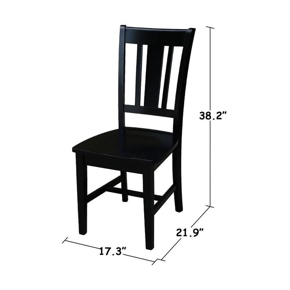 International Concepts Set of 2 San Remo Splatback Chairs Jet Black: Rubberwood Frame, Armless Design
