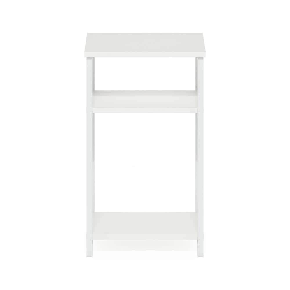 3-Tier Industrial Metal Frame End Table with Storage Shelves, 1-Pack