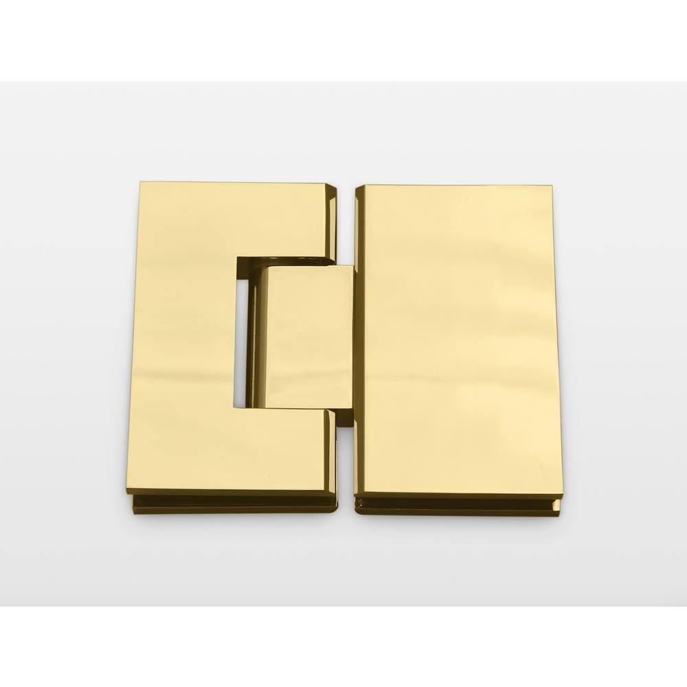 Glass Warehouse Halo 40 in. x 47 in. x 78 in. 90-degree Fully Frameless Glass Hinged Shower Enclosure 90-GH-40-47-PB