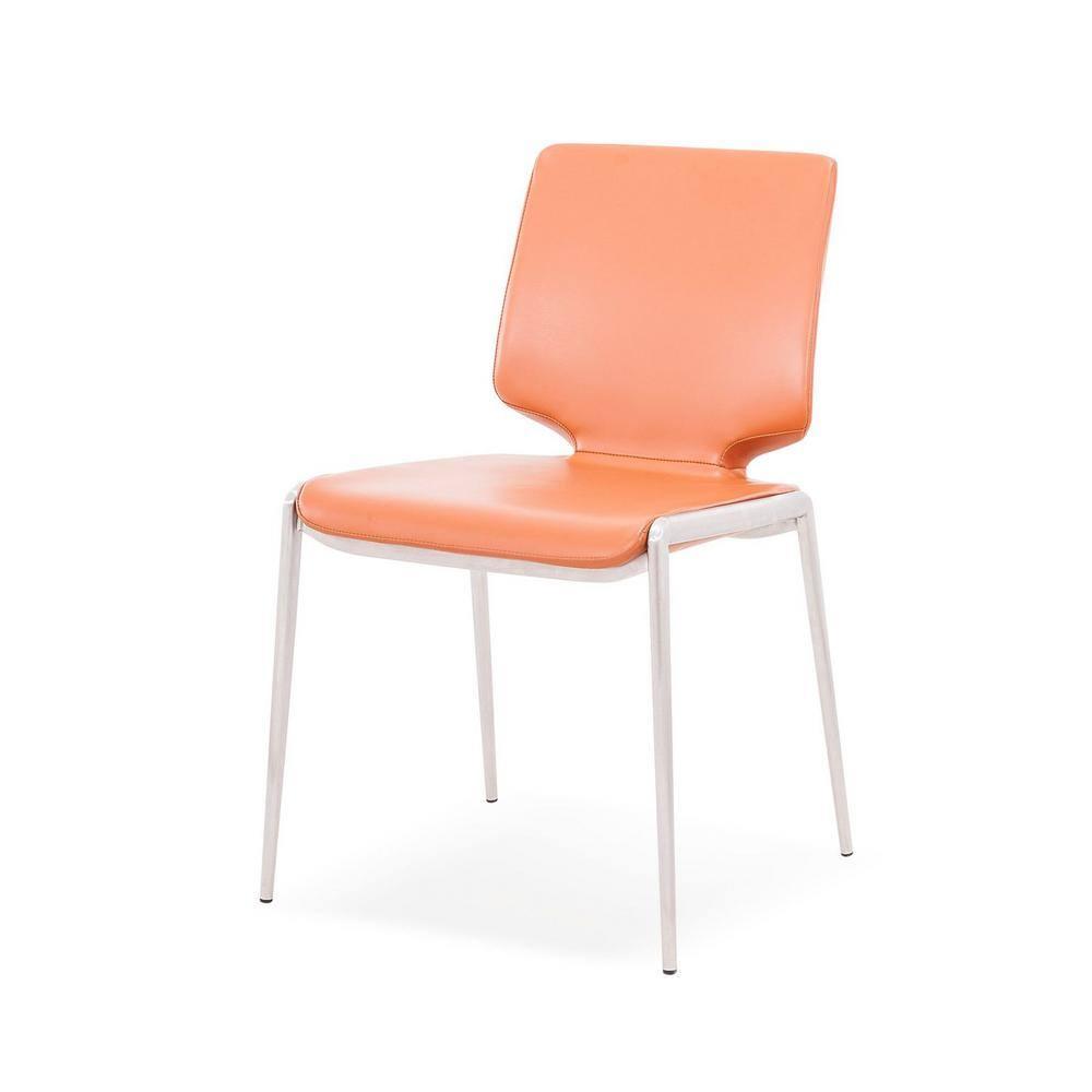 Modrest Eileen Modern Cognac Eco-Leather Dining Chair (Set of 2)