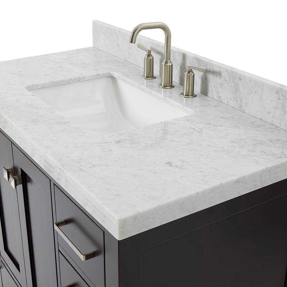 Cambridge 42'' Single Bathroom Vanity with Carrara Marble Top