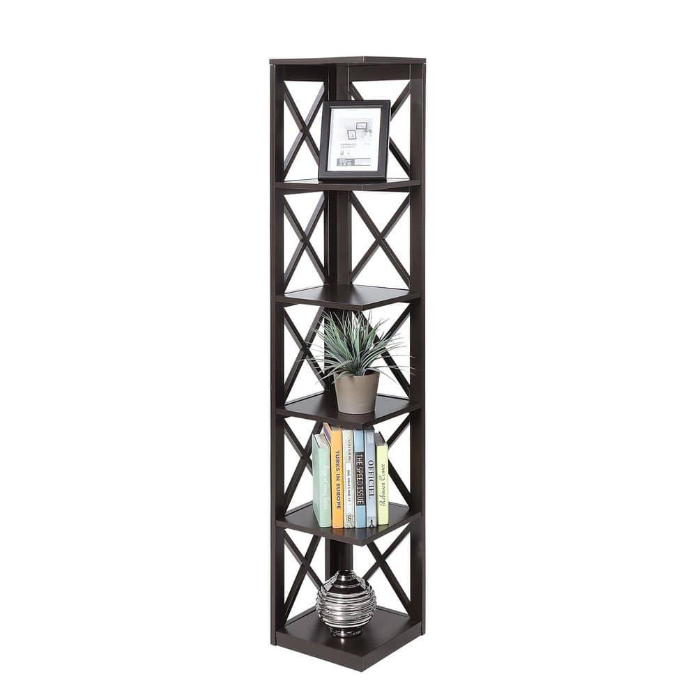 Convenience Concepts Oxford 5 Tier Corner Bookcase, Multiple Finishes
