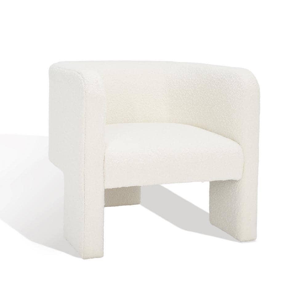 SAFAVIEH Couture Sammie Modern Boucle Solid Accent Chair, Ivory