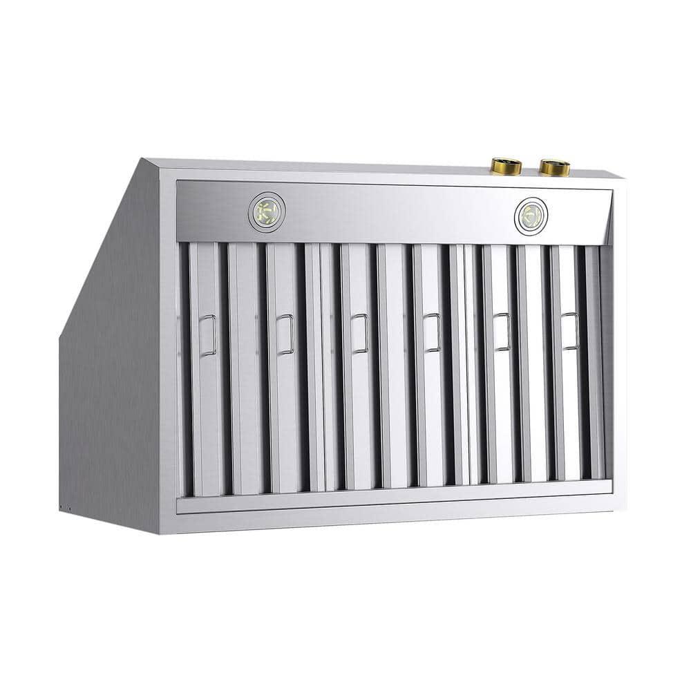 36 in. 900 CFM Ducted Under Cabinet Range Hood in Stainless Steel with Gold Accents and Digital Controls