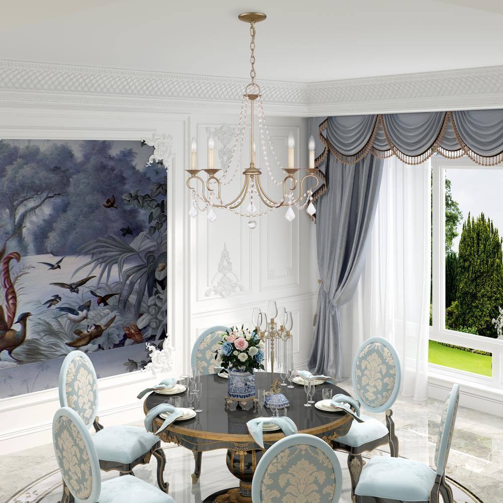 Livex Lighting Pennington 5 - Light Chandelier in  Antique Silver Leaf