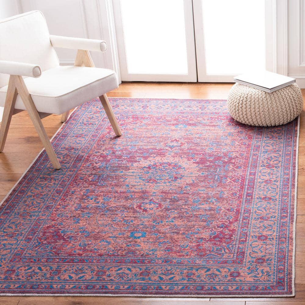 Serapi SEP550 Power Loomed Machine Washable Skid-Resistant Indoor Accent Rug - Gold/Blue - 4'x6' - Safavieh