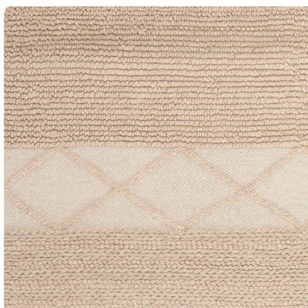 Highland Dunes Tulane Natura Hand Woven Wool/Cotton Geometric Rug in Beige