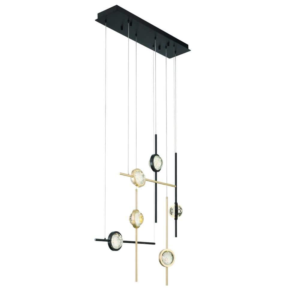 Eurofase Lighting Barletta 6 - Light Chandelier in  Gold/Black