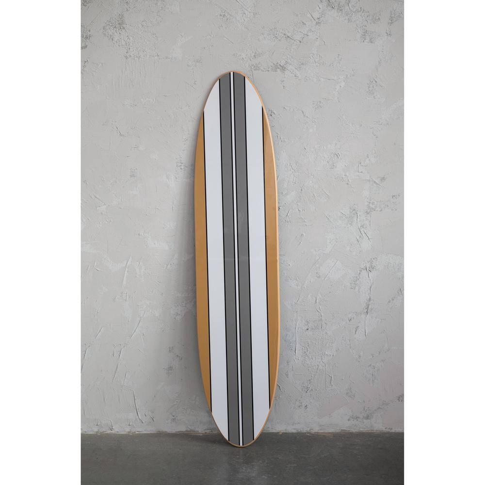 Creative Co-Op 65.5 Inches Reclaimed Wood Striped Surfboard Wall Décor, Multicolor