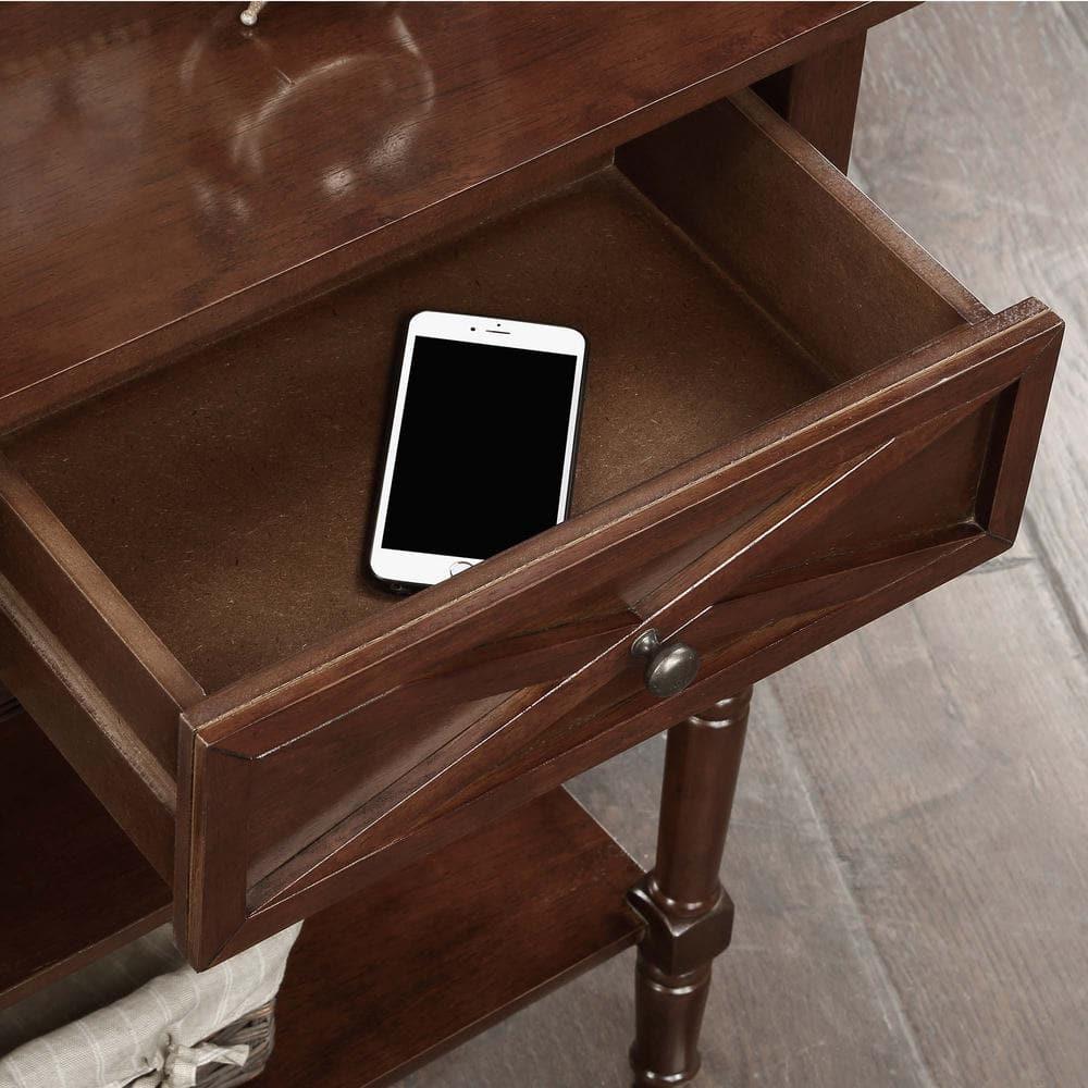 Convenience Concepts Country Oxford 2 Drawer Console Table with Shelves, Espresso