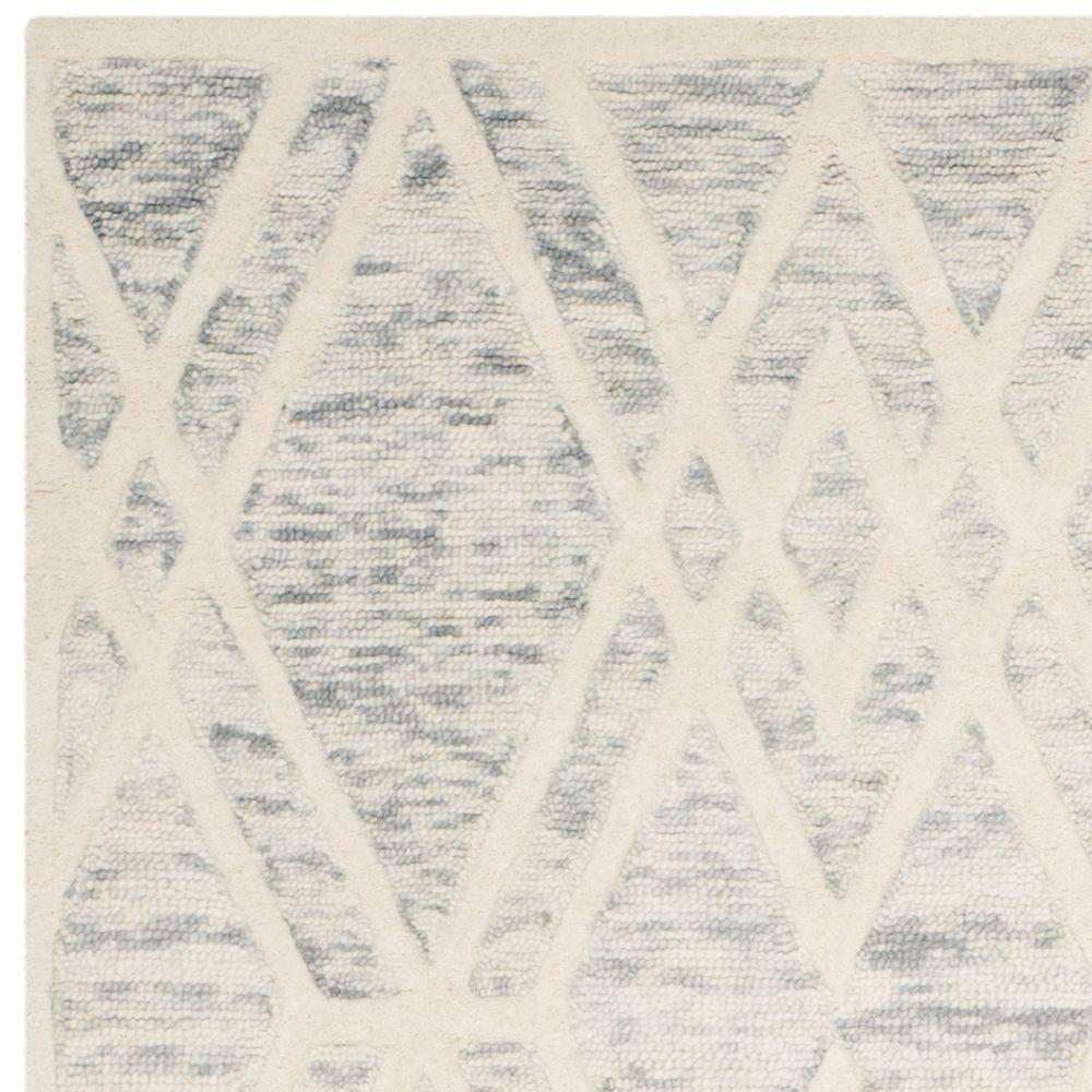SAFAVIEH Cambridge Rordan Geometric Wool Area Rug, Grey/Ivory, 8' x 10'