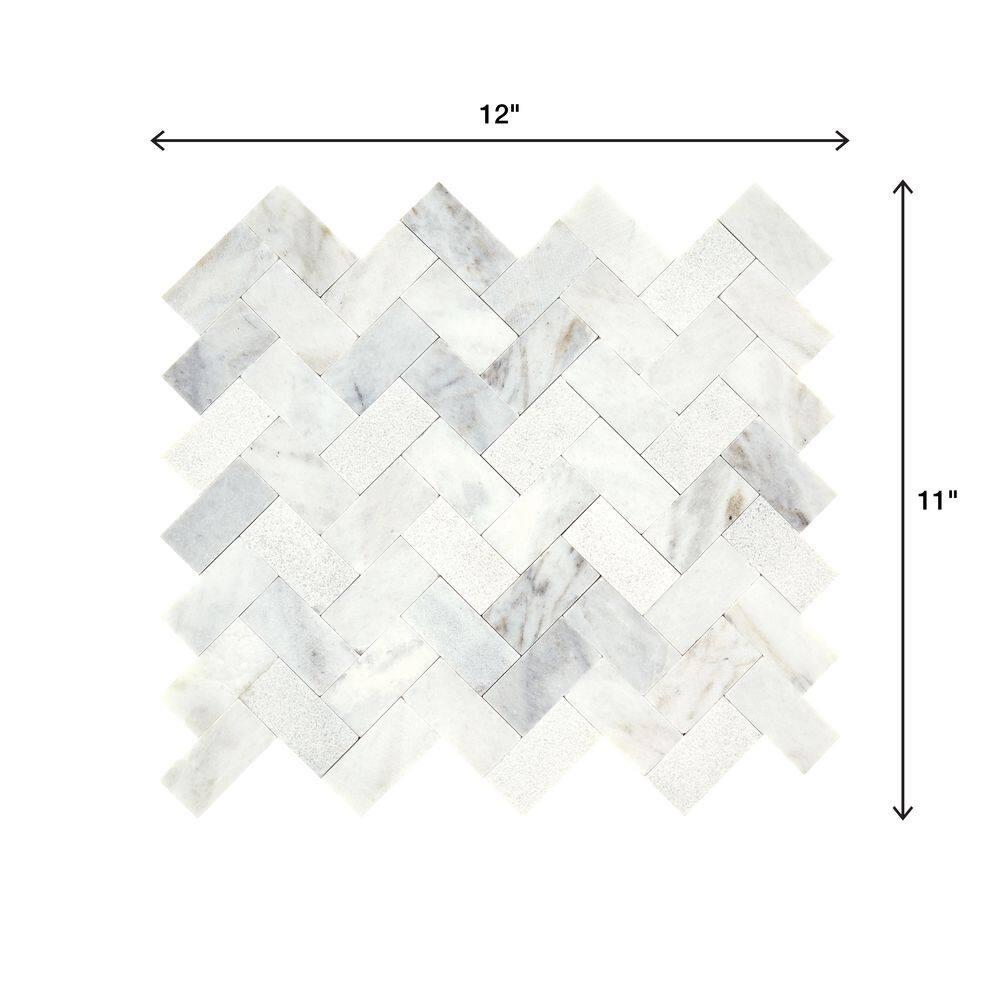 Minute Mosaix Natural Stone Herringbone Mosaic Sheet Floor &Wall Tile